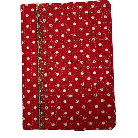 2 set of handmade quilted mini comp book notebook covers Red, Green, & yellow - Picture 3 of 11